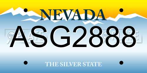ASG2888 Nevada License Plate