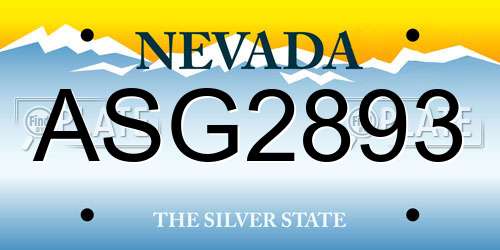 ASG2893 Nevada License Plate