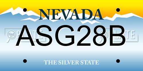 ASG28B Nevada License Plate