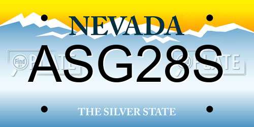 ASG28S Nevada License Plate