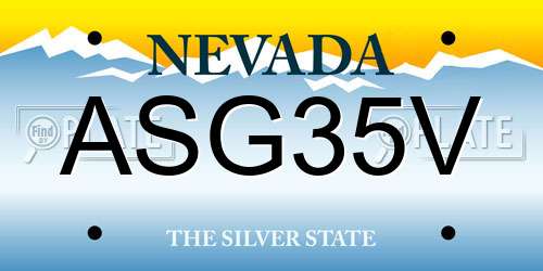 ASG35V Nevada License Plate