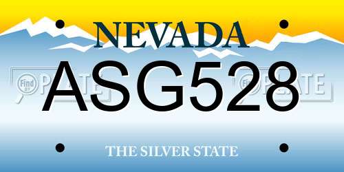 ASG528 Nevada License Plate