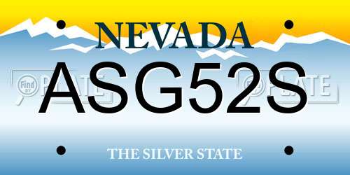 ASG52S Nevada License Plate