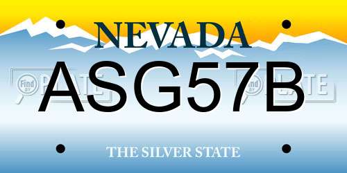 ASG57B Nevada License Plate