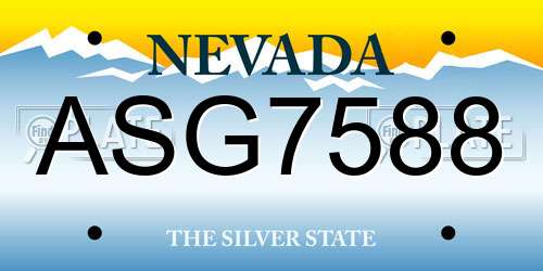 ASG7588 Nevada License Plate