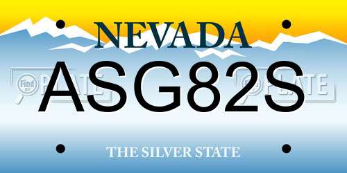 ASG82S Nevada License Plate