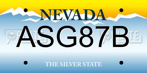 ASG87B Nevada License Plate