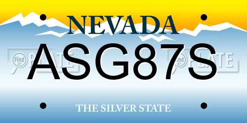 ASG87S Nevada License Plate