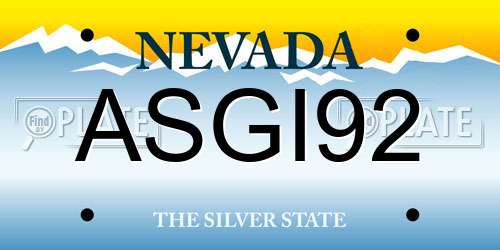 ASGI92 Nevada License Plate