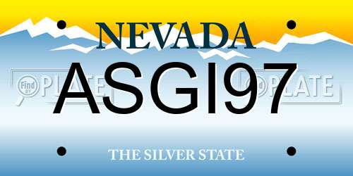 ASGI97 Nevada License Plate