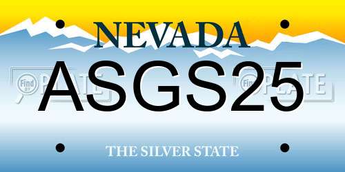 ASGS25 Nevada License Plate