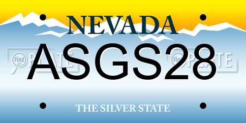 ASGS28 Nevada License Plate