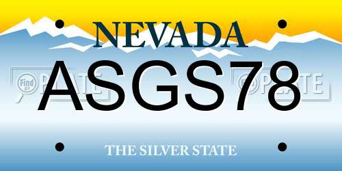 ASGS78 Nevada License Plate