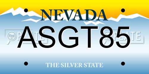 ASGT85 Nevada License Plate