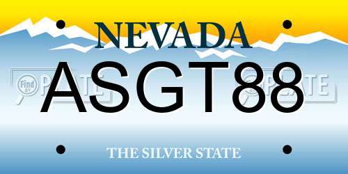 ASGT88 Nevada License Plate