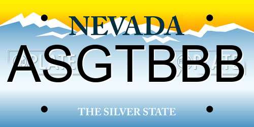 ASGTBBB Nevada License Plate