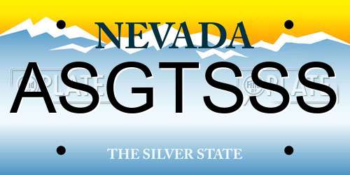ASGTSSS Nevada License Plate