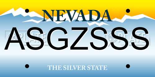 ASGZSSS Nevada License Plate