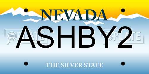 ASHBY2 Nevada License Plate