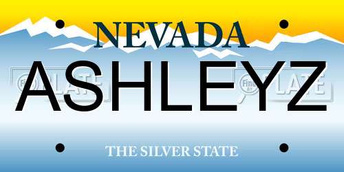 ASHLEYZ Nevada License Plate