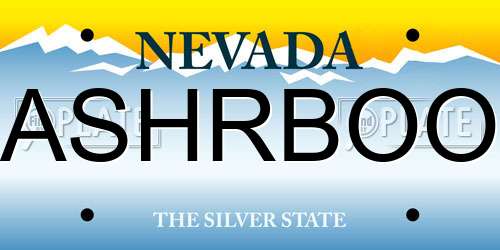 ASHRBOO Nevada License Plate