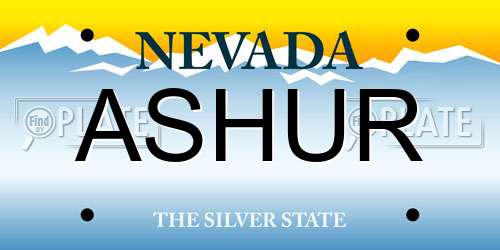 ASHUR Nevada License Plate
