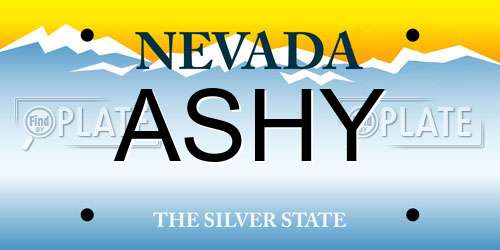 ASHY Nevada License Plate