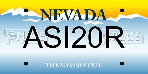 ASI20R Nevada License Plate