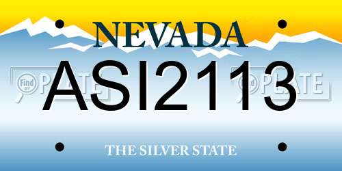 ASI2113 Nevada License Plate
