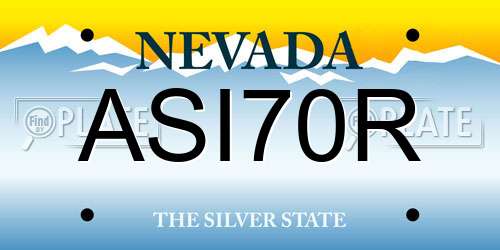 ASI70R Nevada License Plate
