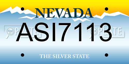 ASI7113 Nevada License Plate