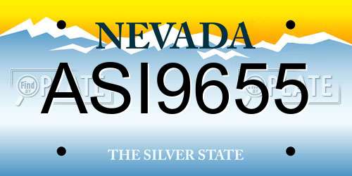 ASI9655 Nevada License Plate