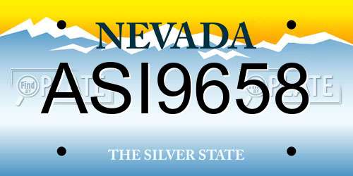 ASI9658 Nevada License Plate