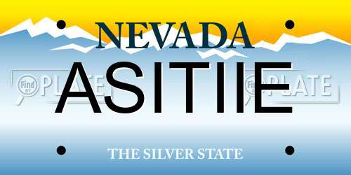 ASITIIE Nevada License Plate