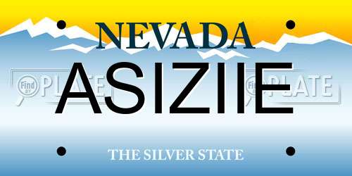 ASIZIIE Nevada License Plate