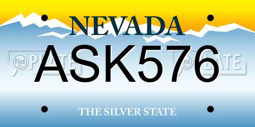 ASK576 Nevada License Plate