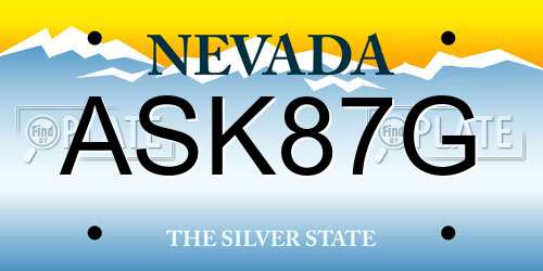 ASK87G Nevada License Plate