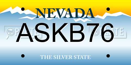 ASKB76 Nevada License Plate