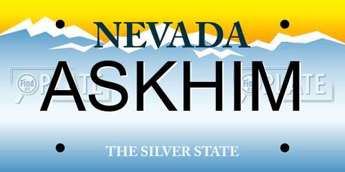 ASKHIM Nevada License Plate