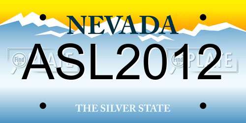 ASL2012 Nevada License Plate