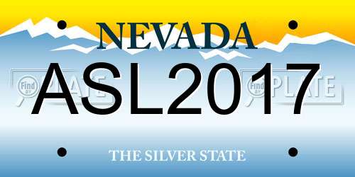 ASL2017 Nevada License Plate