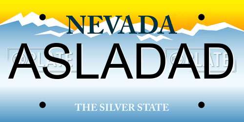 ASLADAD Nevada License Plate