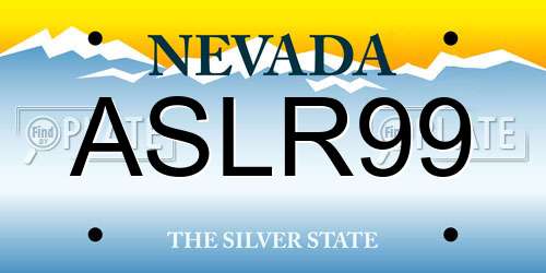 ASLR99 Nevada License Plate