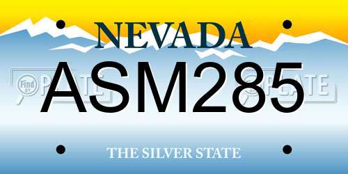 ASM285 Nevada License Plate