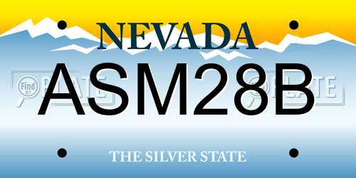 ASM28B Nevada License Plate