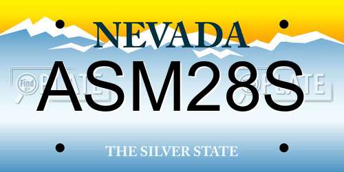 ASM28S Nevada License Plate