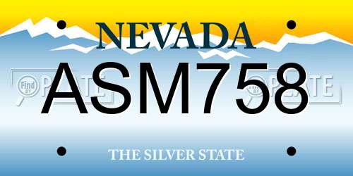 ASM758 Nevada License Plate
