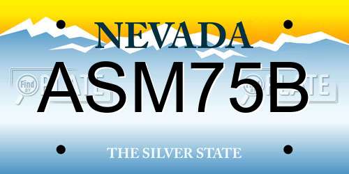 ASM75B Nevada License Plate