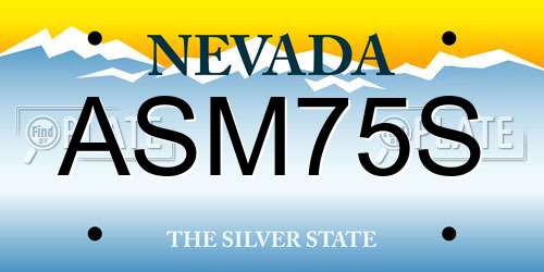 ASM75S Nevada License Plate