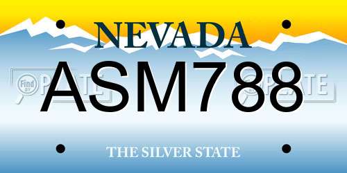 ASM788 Nevada License Plate
